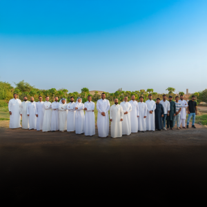 The founders and team of Grove, a Saudi agri-tech startup, standing in a local farm. The image represents the human capital and operational strength behind their SAR 19 million Seed funding, aimed at bridging the gap between local farms and consumers