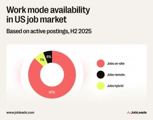 Pie chart with US work mode distribution