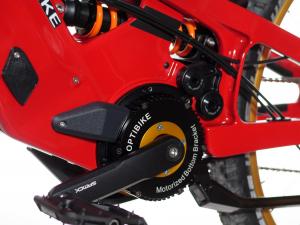 Optibike G2 Loki motorized bottom bracket and drivetrain detail