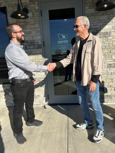 Property Manager Drew Huntley welcome Carefree Covered RV Storage Maricopa's first customers