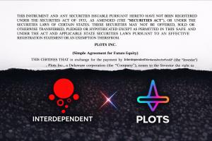 INTERDEPENDENT and Plots logos announcing a strategic investment partnership