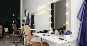 salon with neon signage
