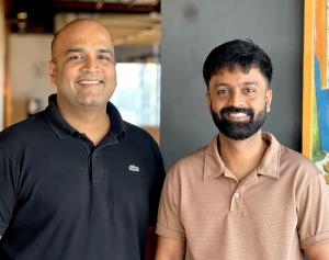 Krish Ramachandran (CEO) & Vijayaraj Murugesan (CTO) announcing the rebrand from SaaS22 to JazzHQ