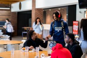 Students Enjoying the New Dining Program Experience