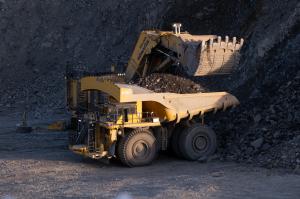 Komatsu 930E Haul Truck being loaded at Boliden mine