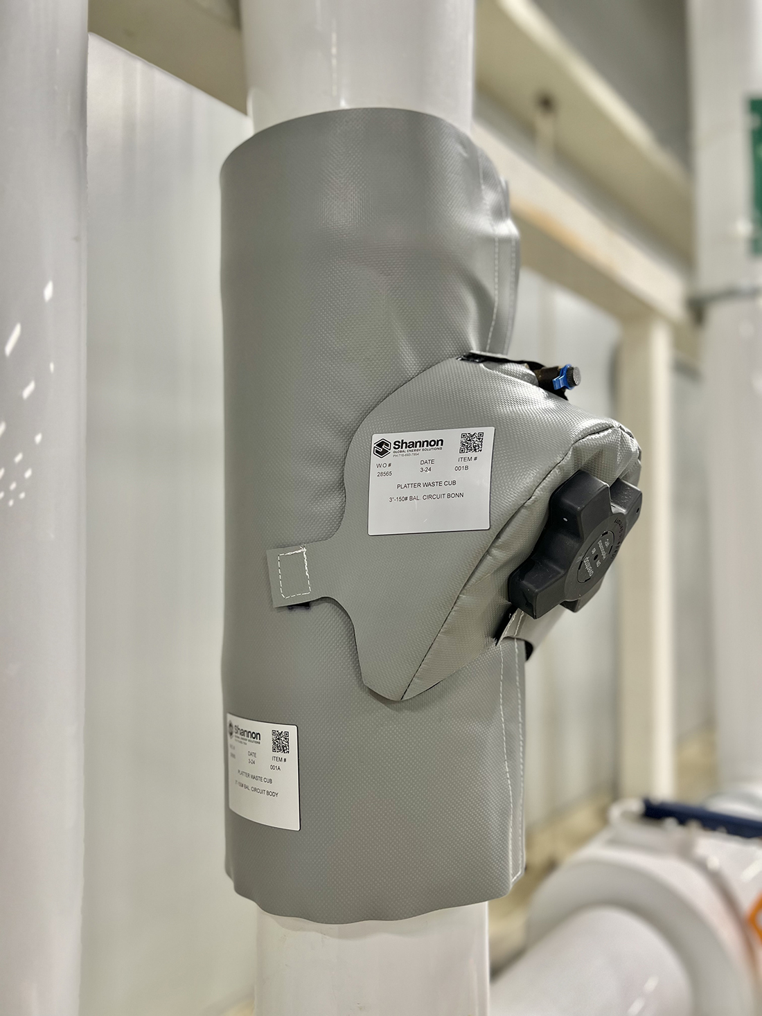 Shannon Hydronic Insulation Shield on Hot Water Valve  to prevent heat loss