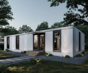 Rendering of the ReMo Homes SupReMo modular home plan, designed to meet California building standards.