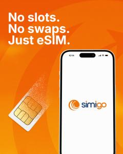 Simigo mobile app for managing eSIM data plans and monitoring mobile data usage