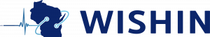 WISHIN logo with map of Wisconsin and heart rhythm strip wrapping around it.