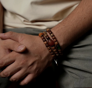 Star-Moon Bodhi Seed Mala Bracelet – Aged Wisdom, Unique Craft