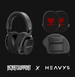 Heavys Headphones Shells with HeartSupport Logo