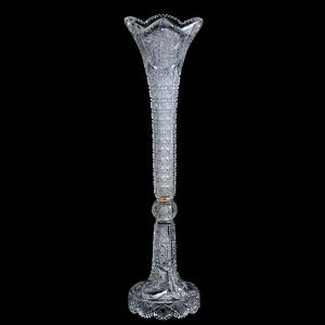 American Period Cut Glass three-part floor vase in the Empress pattern by Quaker City, 36 ½ inches tall and weighing 21 pounds. Estimate: $4,000-$6,000