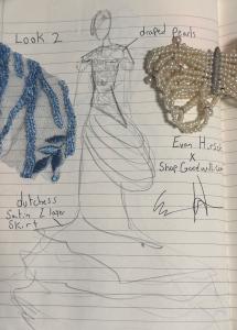 Sketch of look two from the Evan Hirsch X ShopGoodwill.com NYFW Show