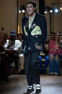 Evan Hirsch takes a bow during his finale walk at NYFW in September of 2025