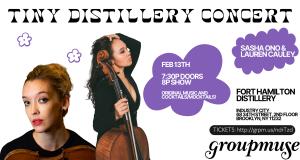 Groupmuse Tiny Distillery Concert Brooklyn, NY Chamber Music, Classical music, Violin and cello Duo, Sunset park