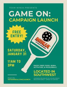 pickleball universe hosting official campaign launch for Minja Yan Clark County Commsission