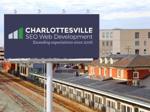 Charlottesville SEO Web Development logo on sign