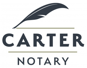 Full color logo for Carter Notary