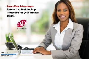 Recommended by leading U.S. banks, SecurePay Advantage by AP Technology enables businesses to establish a strong Positive Pay partnership with their financial institution to prevent unauthorized or altered checks from clearing.
