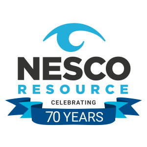 Nesco Resource 70th anniversary logo with blue ribbon and ‘Celebrating 70 Years’ text.