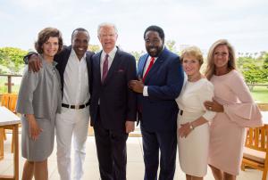 Lynn Kitchen with Sugar Ray Leonard, Bob Procter, Les Brown, Mary Morrissey and Julie Hamilton at the first taping of the World's Greatest Motivators July 2019.
