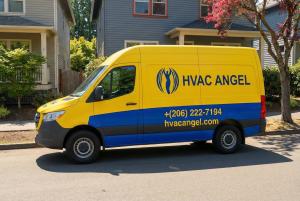 HVAC Angel Seattle Heating & Air Conditioning service van