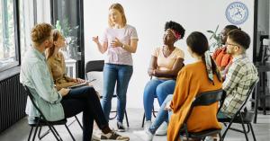 Image of teenagers in a group therapy session