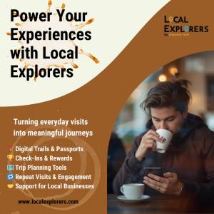 Man sipping coffee while looking at his phone