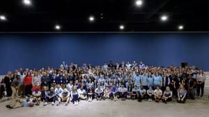 Anna Smith ’26 participates in a Special Olympics session at the NCAA Convention.