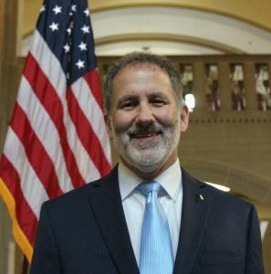 Ashley Hammac, Candidate for Indiana House District 16, Portrait with American Flag