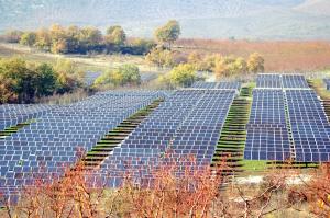 Photograph of PV panels in Greece