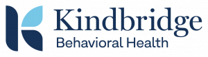 Kindbridge Behavioral Health logo: Stylized text reading 'Kindbridge' in elegant blue/teal sans-serif font, representing compassionate online therapy and behavioral health support