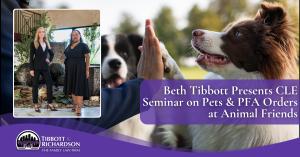 Beth Tibbott speaks at CLE seminar on pets & PFA orders.