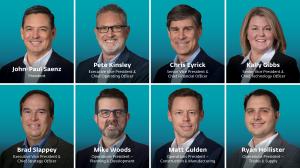 This composite photo features Haskell executives who have been promoted and are filling new roles. Pictured are President John-Paul Saenz, Executive Vice President (EVP) and COO Pete Kinsley, Senior VP (SVP) and CFO Chris Eyrick, SVP and CTO Kally Gibbs,