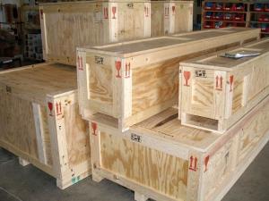Custom wooden crates built by Craters & Freighters Phoenix to protect household goods during winter relocation shipping.