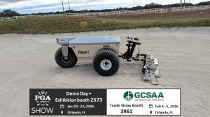 Raek'r bunker raking robot, autonomous bunker raker, rugged bunker raker