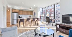 Modern Furnished Apartment Kitchen Supporting Extended Stays