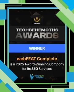 webFEAT Complete TechBehemoth SEO Award 2025