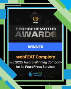 webFEAT Complete TechBehemoth Wordpress Award 2025