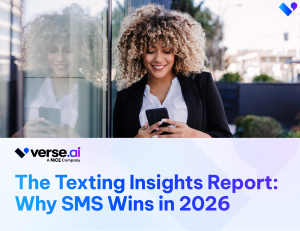 Report cover with photo of woman texting