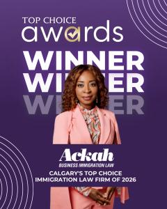 Ackah Business Immigration Law is Calgary's Top Choice Winner for Immigration Law Firm in 2026