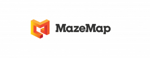 MazeMap logo with a stylized geometric M icon in orange and red followed by the MazeMap wordmark.