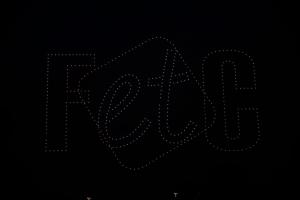 FETC Logo in Sky With Drones