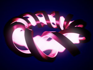 Conceptual image of the spiral coils and plasma in a Helical Stellarator