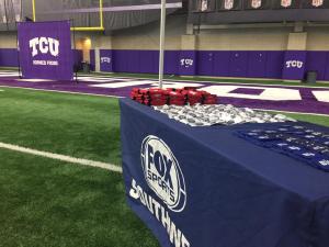 Sports team logo table covers and tents