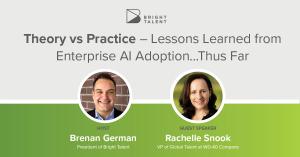 Pictures of man and woman featured in webinar: As organizations move from AI experimentation to enterprise adoption, many are discovering that knowing why is not the same as knowing how. In this Rapid Change Management webinar, we host a candid, podcast-s