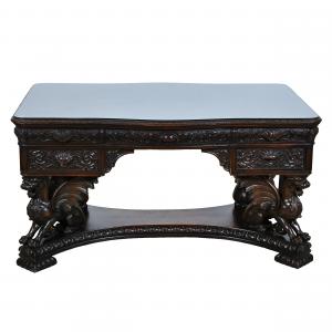 The furniture category will be led by this mahogany partner’s desk by R. J. Horner with batwing griffin design, measuring 29 ½ inches tall by 21 ½ inches wide. Estimate: $6,000-$8,000