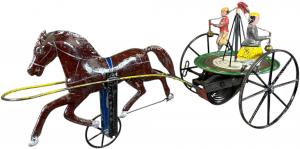 Early Merriam (American) horse-drawn carriage with Maypole dancers, 17 inches in length, museum grade and a true survivor, $16,800