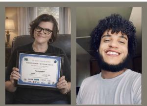 Tekla Johnson and her son Julian Rossi