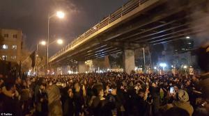 Iran: Demonstration by people, university students in Tehran with chants of “death to the dictator,” “IRGC shame on you, leave the country alone.”